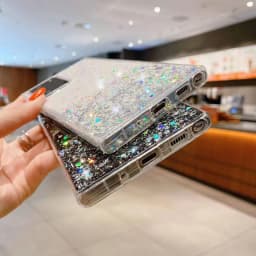 For Samsung Galaxy S25 S24 S23 S22 S21 Ultra Case Glitter Star Sequin Clear Thin Case For Samsung S20 FE Note 20 Plus Cover