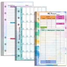 A6 Loose Leaf Notebook Refill Spiral Binder Inner Page Budget Page Weekly Monthly Inside Paper Stationery