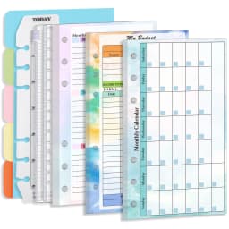 A6 Loose Leaf Notebook Refill Spiral Binder Inner Page Budget Page Weekly Monthly Inside Paper Stationery
