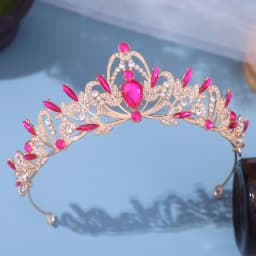 Bridal Headwear Gold-Colour Women's Full Of Classical Temperament Wedding Crown Girl Birthday Dazzling Tiaras