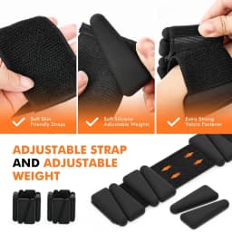 1Pair 2-4lbs Adjustable Wrist & Ankle Weights - Silicone Weighted Bracelets for Women Men - Yoga,Running,Pilates,Water Exercises