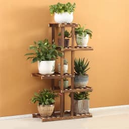 5-tier Wood Plant Flower Stand Shelf Planter Pots Shelves Rack Holder Display for Multiple Plants Indoor Outdoor Garden Patio