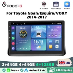 Podofo Android Car Radio For Toyota Noah/Esquire/VOXY 2014-2017 Carplay Android Auto Multimedia Player GPS RDS Head Unit