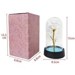 8.5 cm diameter*height 15 cm from the base,LED Eternal Rose Artificial Flower, Valentine's Day & Wedding Gift