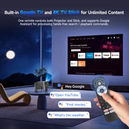 Magcubic HY350GTV 900 ANSI Projector Bundled with Google TV Stick 1080p Native Projector Auto Focus Portable Beam Home Theater