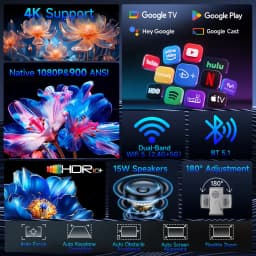 Magcubic HY350GTV 900 ANSI Projector Bundled with Google TV Stick 1080p Native Projector Auto Focus Portable Beam Home Theater