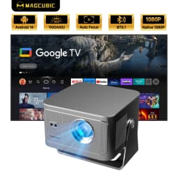 Magcubic HY350GTV 900 ANSI Projector Bundled with Google TV Stick 1080p Native Projector Auto Focus Portable Beam Home Theater