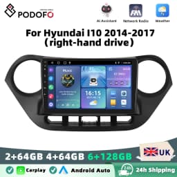 Podofo Android Car Radio For Hyundai I10 2014-2017 Carplay Android Auto Multimedia Player GPS Navigation RDS Head Unit