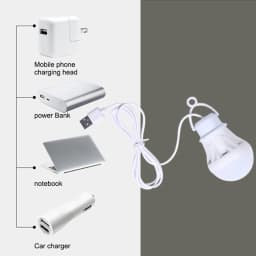 USB Light Bulb LED Camping Light Bulb Portable Emergency Light Cord Tent Light for Tent Emergency Fishing Hiking Garden Barbecue