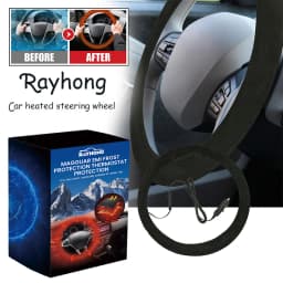 Rayhong Car Heated Steering Wheel anti Sslip Universal Steering Wheel Cover Quick Hand Warming Heating Protective Cover
