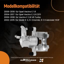 Rear Left Brake Calipers for Vauxhall Vectra C Signum 03-08 SAAB 9-3 54093 Sales