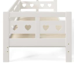 Daybed Cabin Bed Wooden 3FT Single Sofa Guest Bed Sofa Bed, Pull out Trundle Wooden Bed Heart-Shaped -90 X190 cm -White