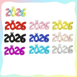 2026 Crown Number Foil Balloons, Happy New Year Eve Party Decorations, Photo Booth Props & Christmas Home Decor Supplies
