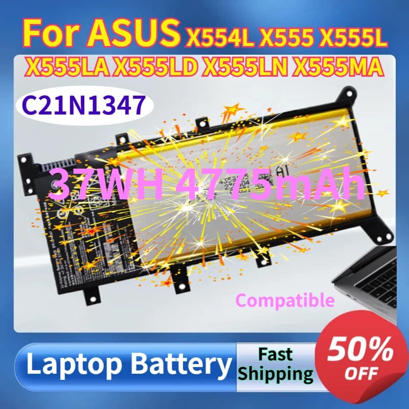 C21N1347 37WH 4775mAh Laptop Battery for ASUS X554L X555 X555L X555LA X555LD X555LN X555MA 2ICP4/63/134  Batteries + Free Tools