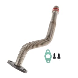 Turbo Oil Return Drain Tube Silver Finish Engine Oil Line Pipe for Dodge Ram 2004-2018 Compatible with Cummins