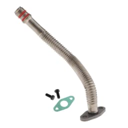 Turbo Oil Return Drain Tube Silver Finish Engine Oil Line Pipe for Dodge Ram 2004-2018 Compatible with Cummins