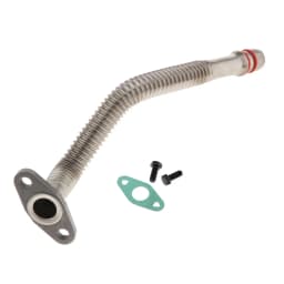 Turbo Oil Return Drain Tube Silver Finish Engine Oil Line Pipe for Dodge Ram 2004-2018 Compatible with Cummins