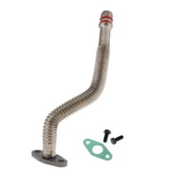 Turbo Oil Return Drain Tube Silver Finish Engine Oil Line Pipe for Dodge Ram 2004-2018 Compatible with Cummins
