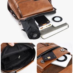Men's Shoulder Fashionable Suitable for Daily Use Travel Versatile Adjustable Shoulder Straps Pu Material Lightweight and Simple