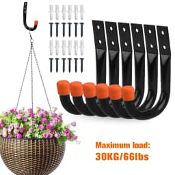 6 Pack Storage Hook Heavy Duty Wall Mount Hook Hanging Garage Hanger for Hanging Bike Ladder Garden Tool