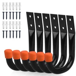 6 Pack Storage Hook Heavy Duty Wall Mount Hook Hanging Garage Hanger for Hanging Bike Ladder Garden Tool