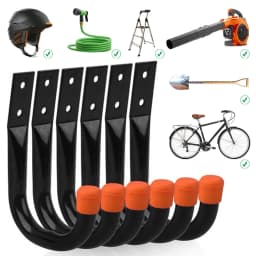 6 Pack Storage Hook Heavy Duty Wall Mount Hook Hanging Garage Hanger for Hanging Bike Ladder Garden Tool
