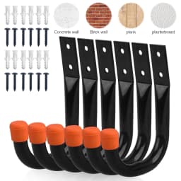 6 Pack Storage Hook Heavy Duty Wall Mount Hook Hanging Garage Hanger for Hanging Bike Ladder Garden Tool