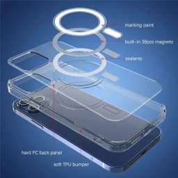 Clear Crystal Original Magnectic Phone Case For iPhone 17 17 Air 16 Pro 15 14 Pro Max 13 12 11 Magsafe Wireless Charging Cover