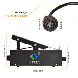 HITBOX 5 Pin Foot Pedal For TIG Welding Foot Pedal 0-200Amp Control Pedal 3M Foot Panel Compatible With HITBOX HBT250P AC/DC