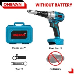 ONEVAN 20000N/25000N Brushless Electric Rivet Gun 2.4~5.0mm Cordless Rivet Nut Gun Drill Power Tool For Makita 18V Battery Pin