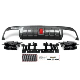 Rear Bumper Diffuser Lip Fits 2015-2021 BENZ W205 C63 C43 AMG Sedan Carbon Look