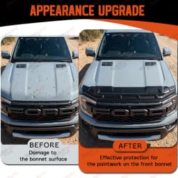 Bonnet Guard For Ford Ranger T9 WILDTRAK RAPTOR 2023 2024 2025 2026 Bonnet Protector ABS Matte Black Off Road Car Accessories