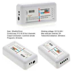 2.4G RF RGB RGBW LED Controler Touch Screen DC12-24V 18A Remote Controller Channel For RGB / RGBW 5050 3528 5630 LED Strip