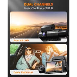 WOLFBOX I07 Dash Cam 3 Channel Dash Camera for Car Front and Rear 4K Dash Camera with GPS WiFi Car Dvr for 170 FOV WDR