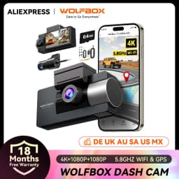 WOLFBOX I07 Dash Cam 3 Channel Dash Camera for Car Front and Rear 4K Dash Camera with GPS WiFi Car Dvr for 170 FOV WDR