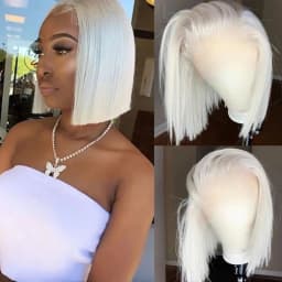 Charisma Synthetic Short Wigs For Women Lace Front Wig Bob Style Cut Natural Straight Hair Blonde Green Blue Hair Wigs Cosplay