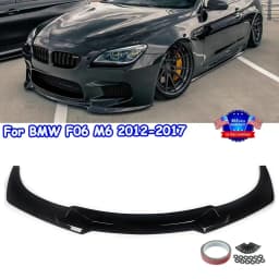 For BMW M Sport F06 F12 F13 M6 2012-2017 CS Style Glossy Black Front Bumper Lip Spoiler