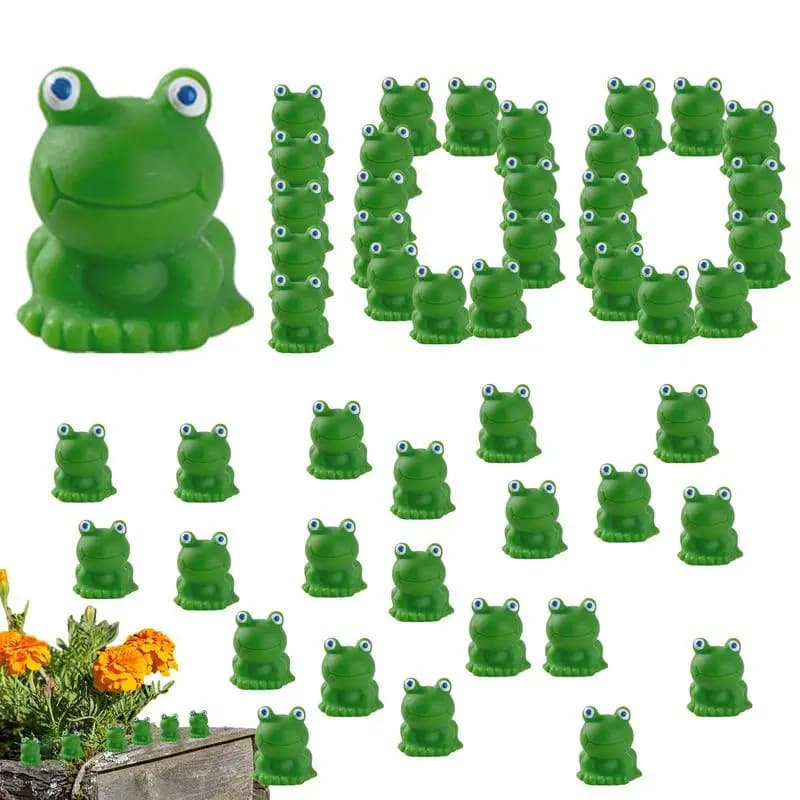 100Pcs Mini Frog Garden Decor Green Frog Figurines Miniature Home Decor Tiny Plastic Frogs Fairy Garden Decor