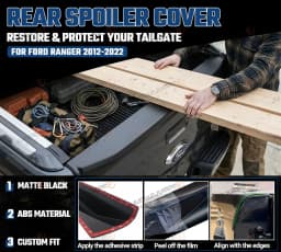 Rear Spoiler Cover for Ford Ranger 2012-2022 Wildtrak XLT XLS Raptor T6 T7 T8 Tailgate Cover Protector Car Accessories