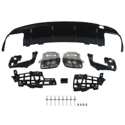 For Mercedes Benz W117 CLA200 CLA250 CLA45 AMG 2013-2019 Rear Bumper Diffuser Lip +Tailpipes