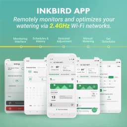 INKBIRD Smart Sprinkler Controller IIC-600-WIFI 6 Zones Auto Irrigation Controller for Rain Skip Seasonal Adjustment of Plants