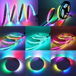 WS2812B Led Strip DC5V 30/60/74/96/144 leds/m WS2812 Black/White PCB IP30/65/67 Smart RGB Individually Addressable Led Light