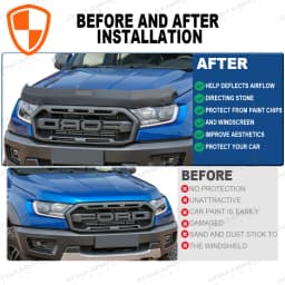 Bonnet Protector Hood Guard Trim For Ford Ranger 2015-2022 Wildtrak XLT XLS XL Limited Bonnet Guard Car Exterior Accessories