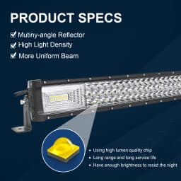 7D 22 - 52in Curved 270W-675W Off Road LED Light Bar with Strong Magnet Brackets Wire Kit 12V 24V Led Bar for SUV Truck 4x4 Boat