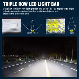7D 22 - 52in Curved 270W-675W Off Road LED Light Bar with Strong Magnet Brackets Wire Kit 12V 24V Led Bar for SUV Truck 4x4 Boat