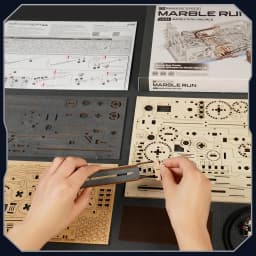 Robotime Marble Track Connecting Component Kit for Marble Night City and Marble Spaceport Marble Run Link Pack for Adult