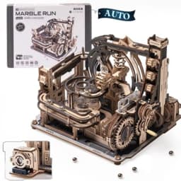 ROKR Electric Model Kits Marble Spaceport 3D Puzzles Brain Teaser Wooden Puzzles Building Toy Gifts for Men/Women/Teens