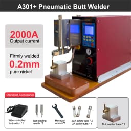 Pneumatic 18650 Lithium Battery Spot Welder 12000W 2000A Industrial Grade SUNKKO A301+ Built in Air Compressor