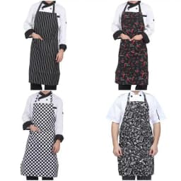 1pc Adjustable Adult Apron Striped Restaurant Chef Apron Outdoor Camping Picnic Kitchen Cook Aprons