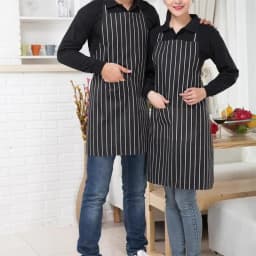 1pc Adjustable Adult Apron Striped Restaurant Chef Apron Outdoor Camping Picnic Kitchen Cook Aprons